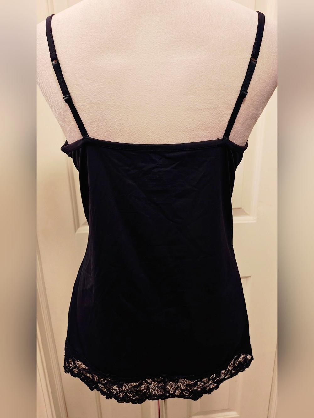Y2K Maurices Black Lace Trim Cami Tank Top. - Picture 5 of 9